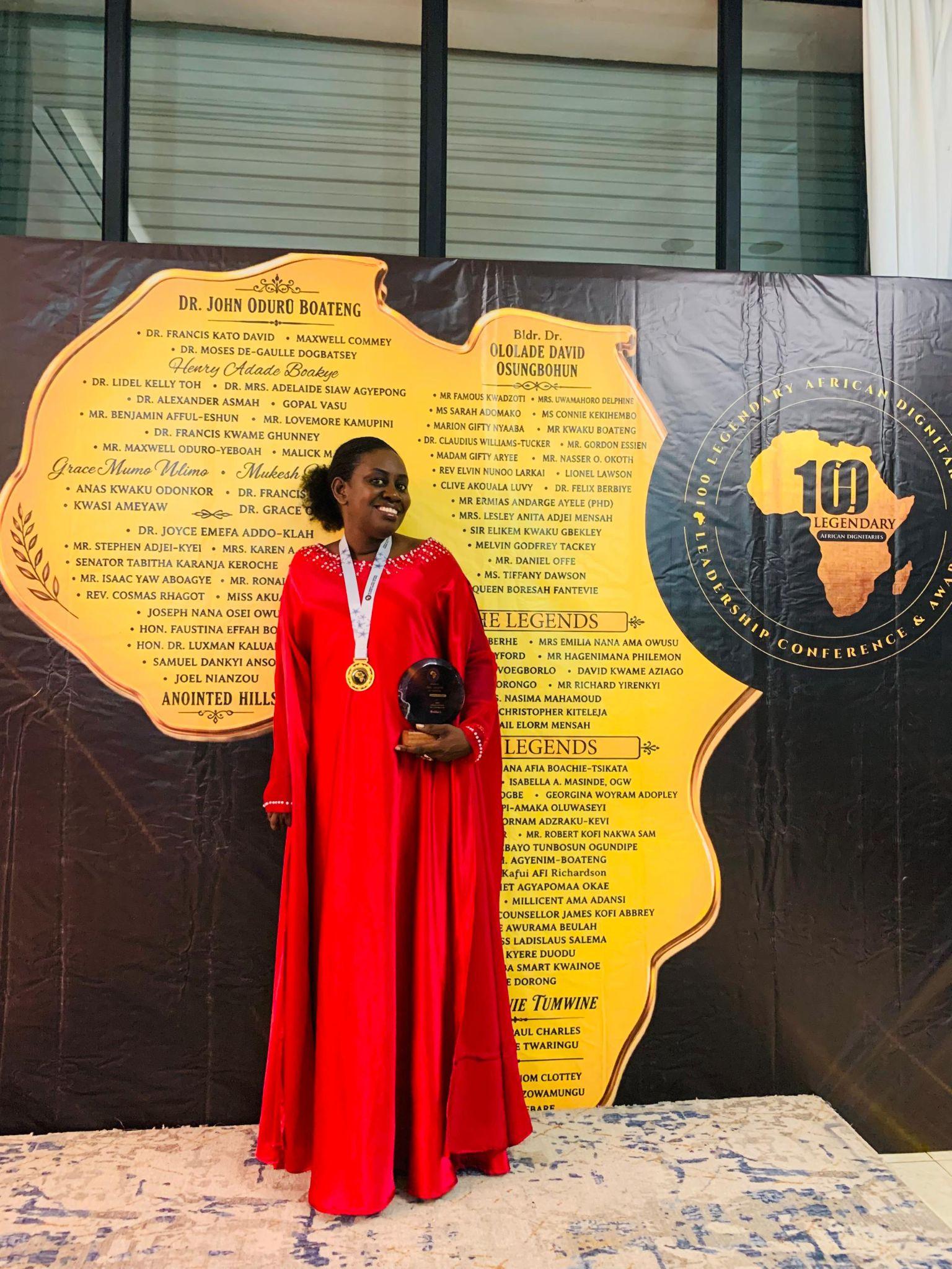 Winnie Tumwine at the 100 Legendary African Dignitaries Leadership Awards 2026